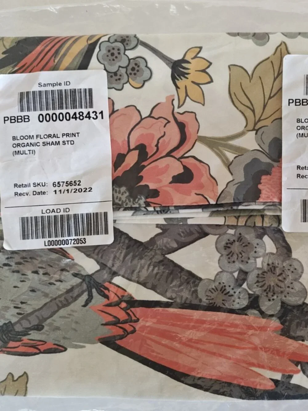 Pottery Barn PILLOW SHAM Bloom Floral Standard-size Multicolor